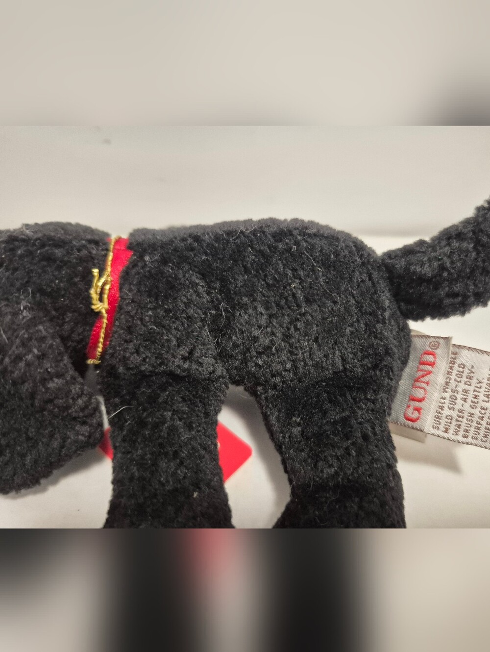 Gund Rare Little Puddles Black Lab Puppy Dog 5" #1479 Red Collar Plush NWT - Picture 6 of 6